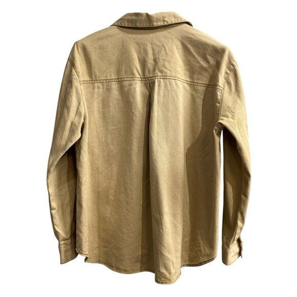Jane & Delancey Shirt Womens XL Tan Denim Button Down Shacket Outdoor Gorpcore - Picture 2 of 8